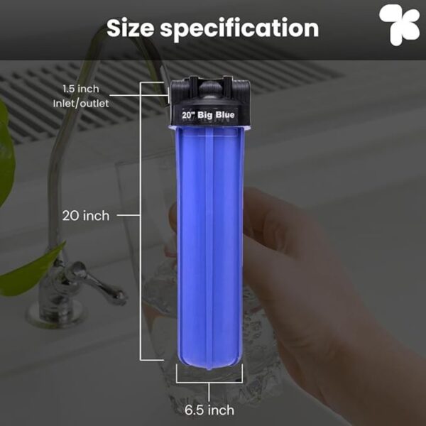 Whole House Water Filter, Housing/Sediment bag Filter  20'' Jumbo housing for 1.5 inch inlet outlet - Image 9